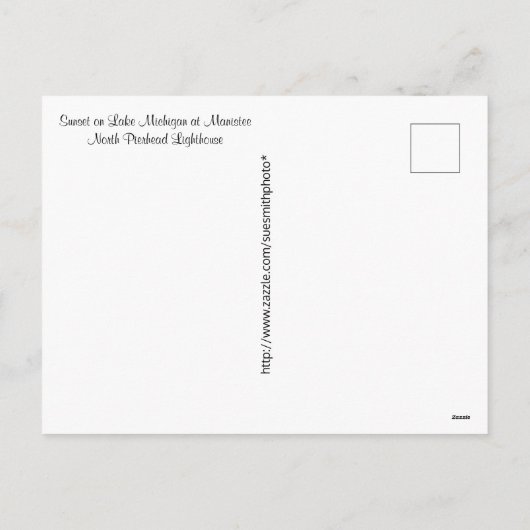 Am Anfang der Sunset Postkarte (Rückseite)