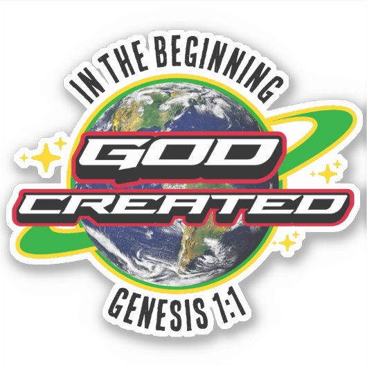 AM ANFANG DES GOTT Christlich Earth Day Aufkleber (Vorderseite)