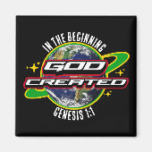 AM ANFANG DES GOTT Christlich Earth Day Magnet (Vorne)