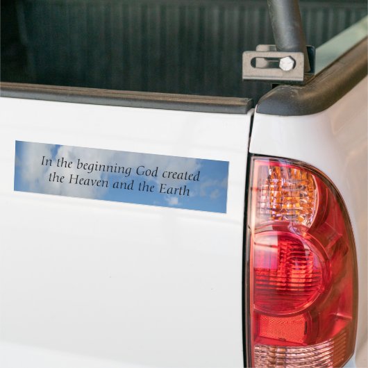 Am Anfang erschuf Gott .... Cloud Autoaufkleber (Auf Lkw)