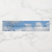 Am Anfang erschuf Gott Himmel und Erde Wasserflaschenetikett (Einzelnes Label)