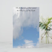 Am Anfang Gott hergestellt…. Wolke Briefpapier (Stehend Vorderseite)