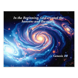 Am Anfang, Gott und Schöpfung Verse Fotodruck