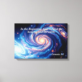 Am Anfang, Gott und Schöpfung Verse Leinwanddruck