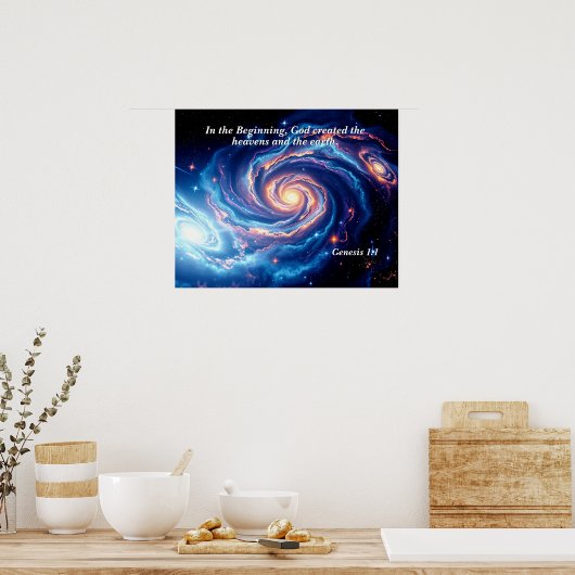 Am Anfang, Gott und Schöpfung Verse Poster (Küche)