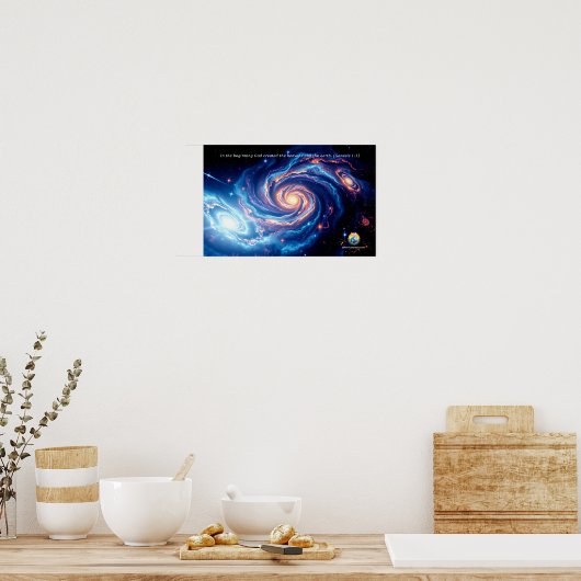 Am Anfang, Gott und Schöpfung Verse Poster (Küche)