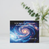 Am Anfang, Gott und Schöpfung Verse Postkarte (Stehend Vorderseite)