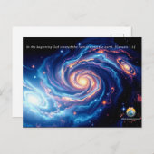 Am Anfang, Gott und Schöpfung Verse Postkarte (Vorne/Hinten)