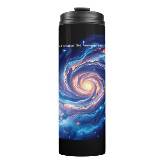 Am Anfang, Gott und Schöpfung Verse Thermosbecher (Vorderseite)