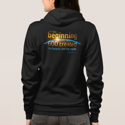 Am Anfang hat Gott Christliche Glaubensverse ersch Hoodie (Rückseite)