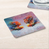 Am Anfang... Rechteckiger Pappuntersetzer (angewinkelt)