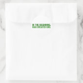 Am Anfang schuf der Mensch Gott Runder Aufkleber (Tasche)