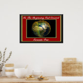 Am Anfang schuf Gott die Genesis Rot Poster (Küche)