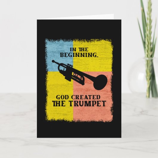 Am Anfang schuf Gott die Trompete Karte (Vorderseite)