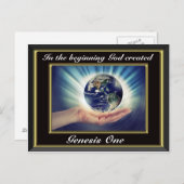 Am Anfang schuf Gott Genesis 1 Planet Bl Postkarte (Vorne/Hinten)