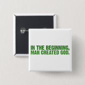 Am Anfang stellte Mann Gott her Button (Vorne & Hinten)