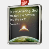 Am Anfang Verzierung Silbernes Ornament (Links)