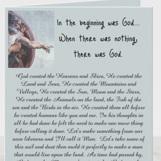 Am Anfang war Gott Karte