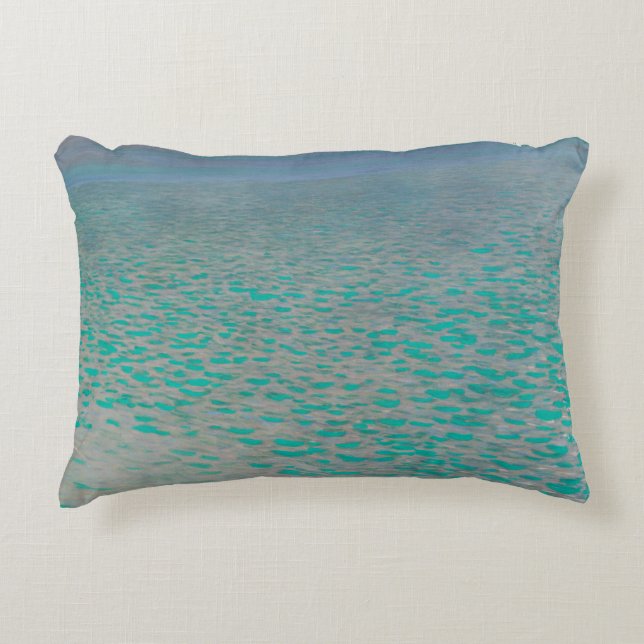 Am Attersee bei Gustav Klimt, Vintage Kunst Dekokissen (Vorderseite)