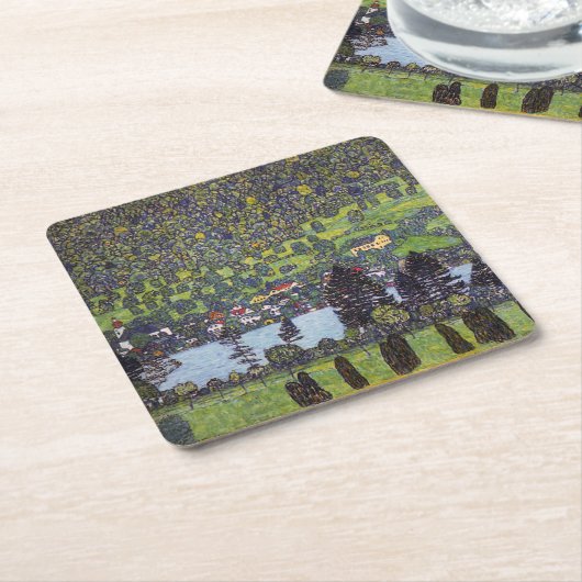 Am Attersee, Gustav Klimt Rechteckiger Pappuntersetzer (angewinkelt)