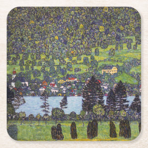 Am Attersee, Gustav Klimt Rechteckiger Pappuntersetzer