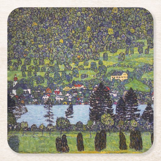 Am Attersee, Gustav Klimt Rechteckiger Pappuntersetzer (Vorderseite)