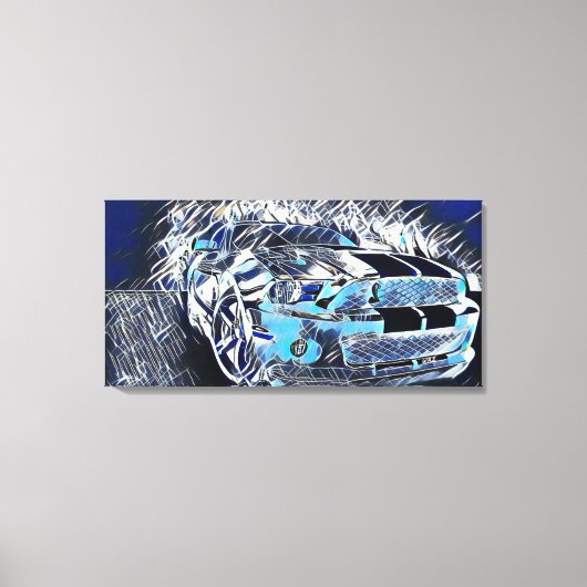 Am beliebtesten Mustang Abstrakte Acrylfarbe Leinwanddruck (Vorderseite)