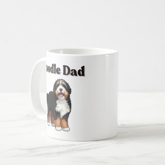 Am besten. Bernedoodle Vater. Immer. Mug Kaffeetasse (Vorderseite Links)