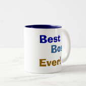Am besten, Chef, überhaupt! Zweifarbige Tasse (VorderseiteRechts)