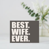 Am besten. Ehefrau. Immer. Postkarte (Stehend Vorderseite)