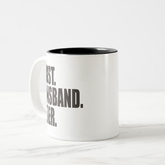 Am besten. Ehemann. Überhaupt Zweifarbige Tasse (Vorderseite Links)