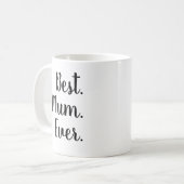 Am besten. Mama. Immer. Script Brush Letters Kaffeetasse (Vorderseite Links)