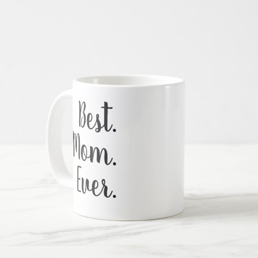 Am besten. Mama. Immer. Script Brush Letters Kaffeetasse (Vorderseite Links)