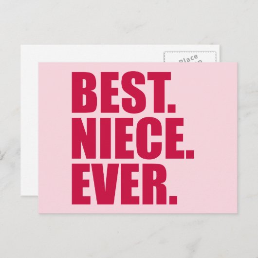 Am besten. Nichte. Immer. (rosane) Postkarte (Vorne/Hinten)