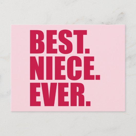 Am besten. Nichte. Immer. (rosane) Postkarte (Vorderseite)