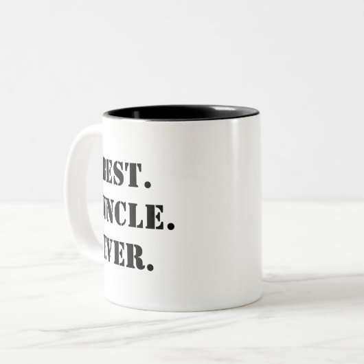 Am besten. Onkel. Immer. Black Stencil Zweifarbige Tasse (Vorderseite Links)