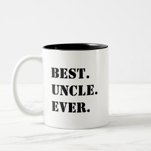 Am besten. Onkel. Immer. Black Stencil Zweifarbige Tasse (Links)