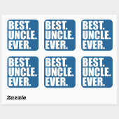 Am besten. Onkel. Immer. (Blau) Quadratischer Aufkleber (Blatt)