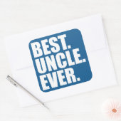 Am besten. Onkel. Immer. (Blau) Quadratischer Aufkleber (Umschlag)