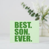 Am besten. Sohn. Immer. (Grün) Postkarte (Stehend Vorderseite)