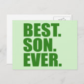 Am besten. Sohn. Immer. (Grün) Postkarte (Vorne/Hinten)