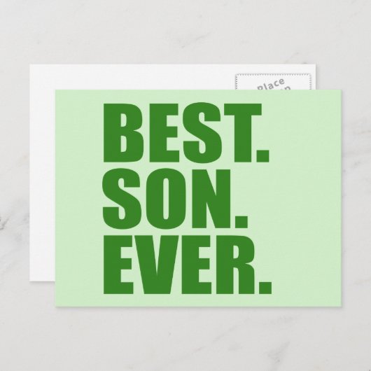 Am besten. Sohn. Immer. (Grün) Postkarte (Vorne/Hinten)