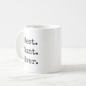 Am besten. Tante. Immer. Retro-Schriftart für Schr Kaffeetasse (Vorderseite Links)