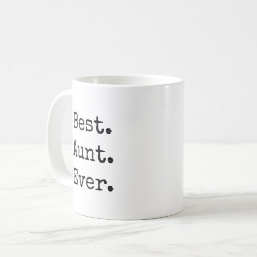 Am besten. Tante. Immer. Retro-Schriftart für Schr Kaffeetasse (Vorderseite Links)