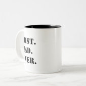 Am besten. Vater. Immer. Black Stencil Zweifarbige Tasse (Vorderseite Links)