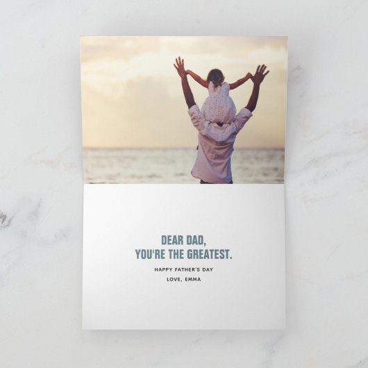 Am besten. Vater. Immer. Foto-Karte des Vaters Karte (Innenseite)