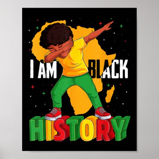 Am Black History Kid Dabbing Black History African Poster (Vorne)