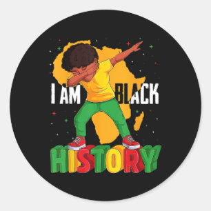 Am Black History Kid Dabbing Black History African Runder Aufkleber