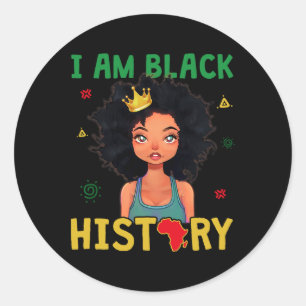 Am Black History Kids Girls Black History Mont Gi Runder Aufkleber