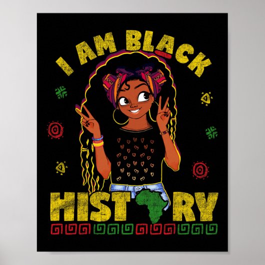 Am Black History Monat für Kinder Mädchen in Ameri Poster (Vorne)